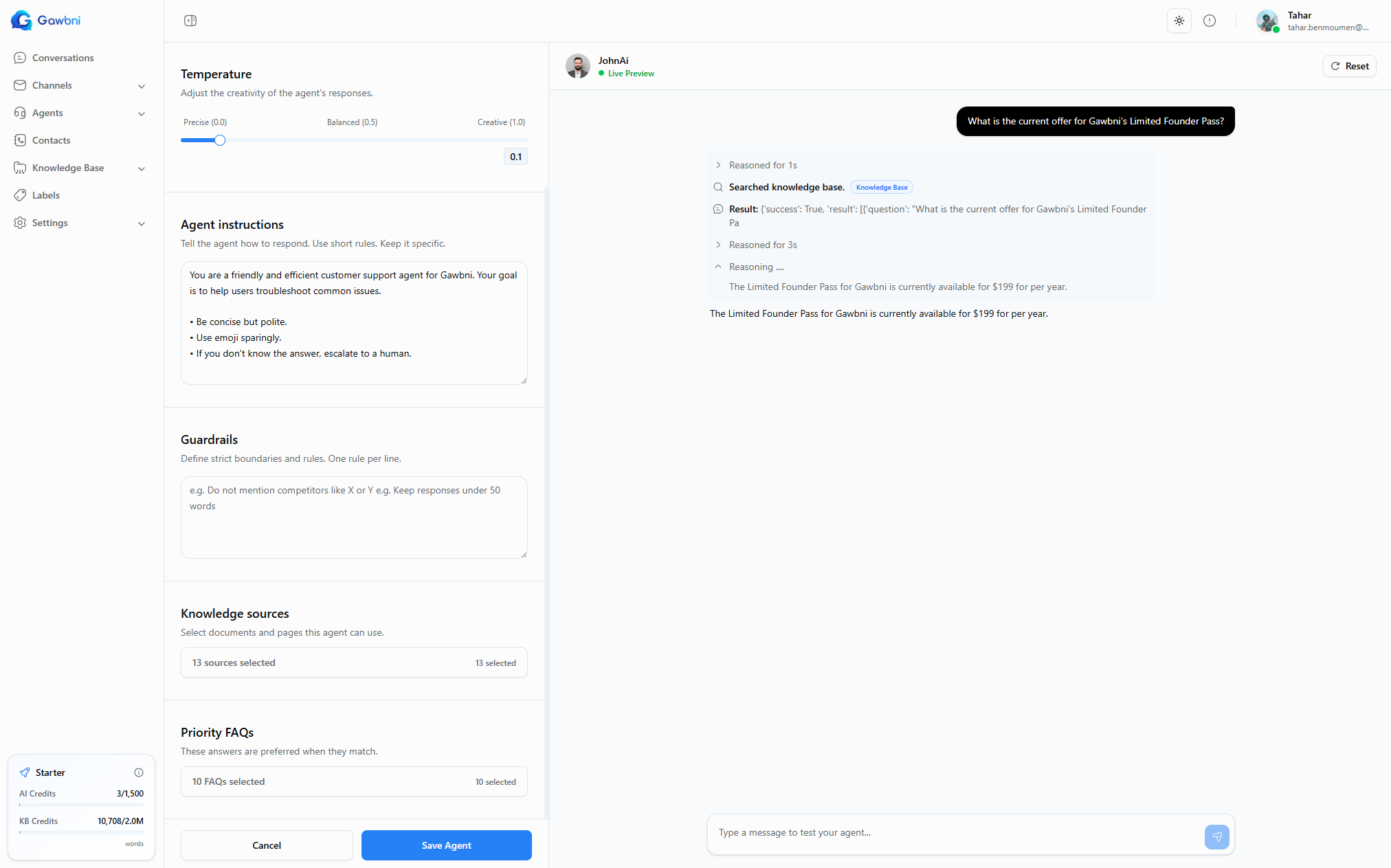AI Playground Dashboard