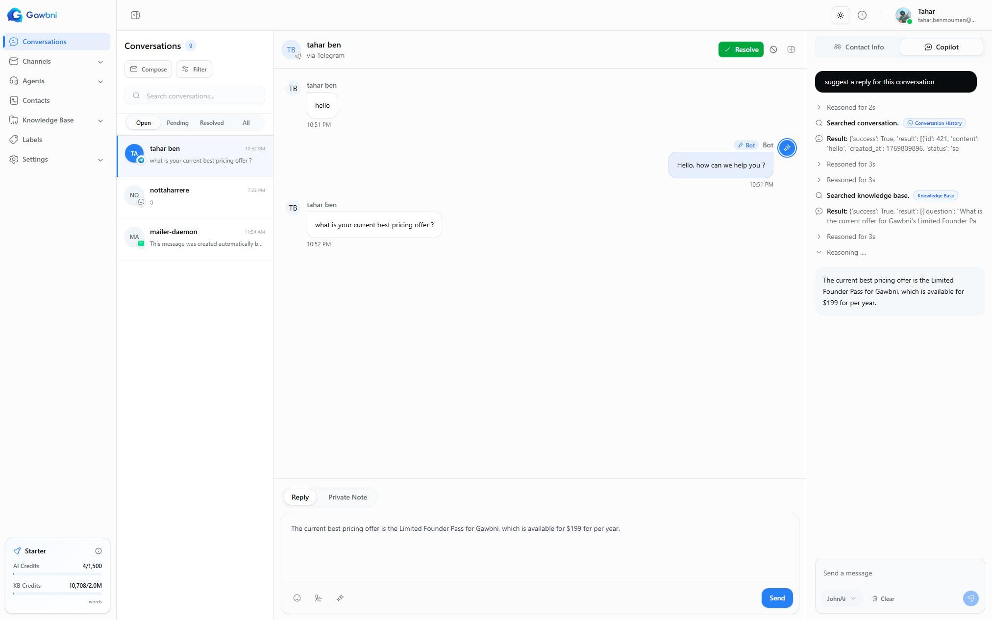 AI Copilot Dashboard